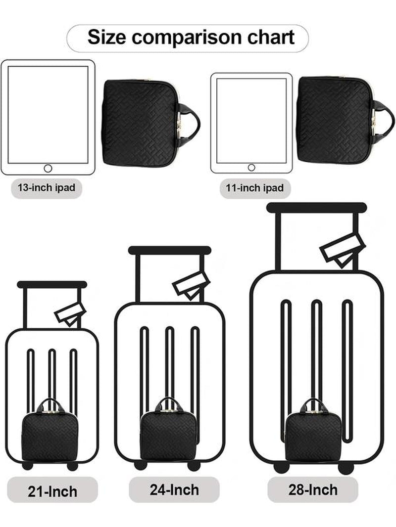 Makeup Bag 24.1Cm X 21.1Cm X 10.9Cm Quilted Design Clear Window Travel Friendly Organized Storage for Cosmetics